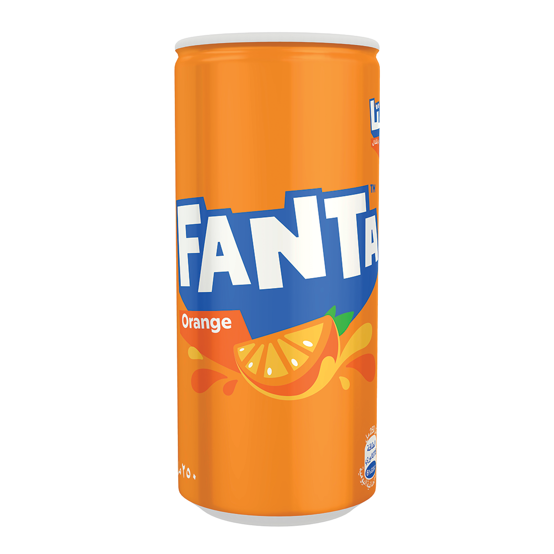 Fanta Orange bottle on orange background with orange slices