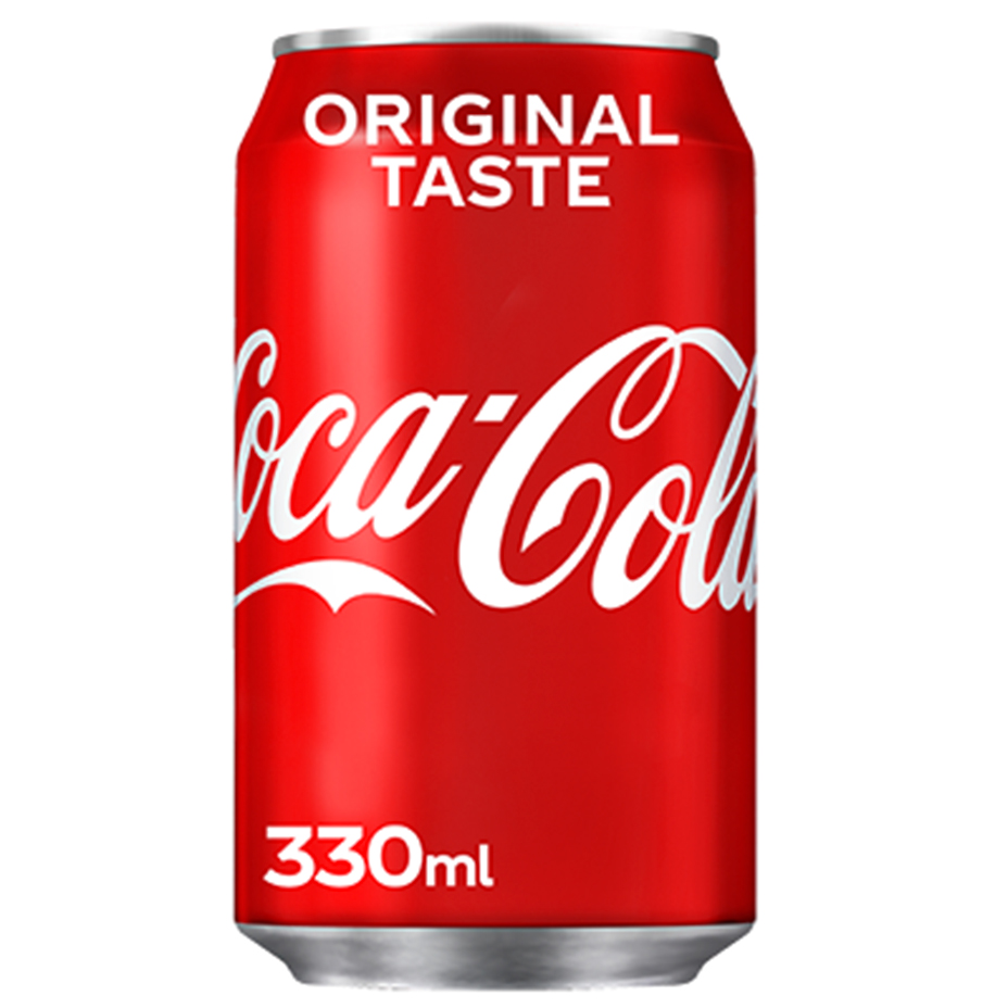 Coca-Cola lemon can with white background.