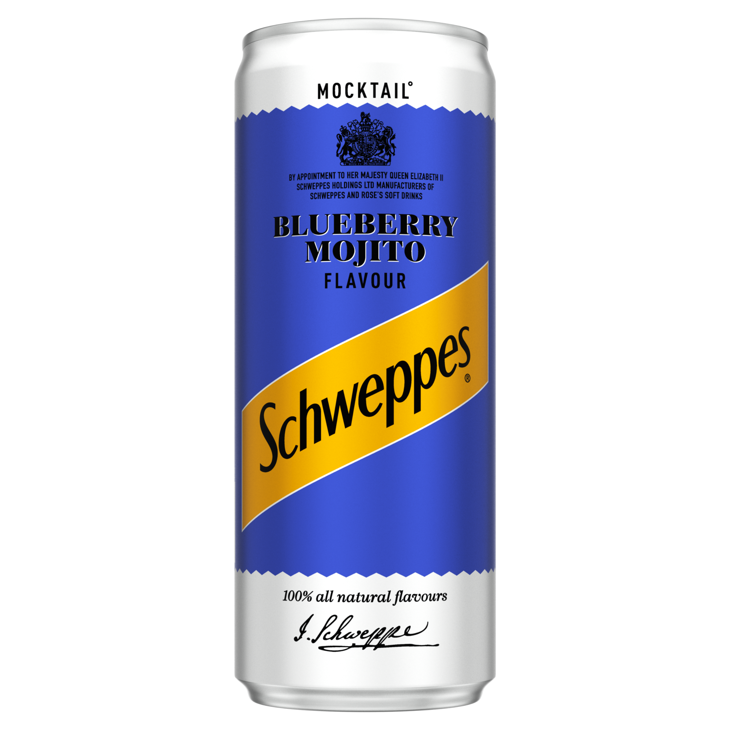 Schweppes Indian Tonic Water bottle on white background.