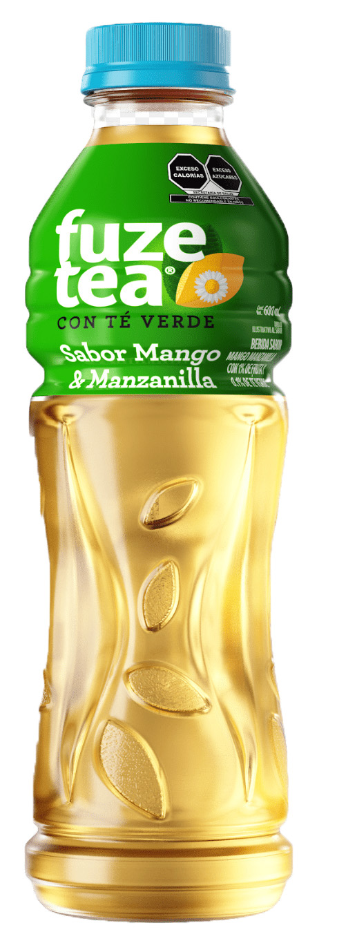 Envase de Fuze Tea sabor Mango Manzanilla. Té de Frutas y Hierbas.