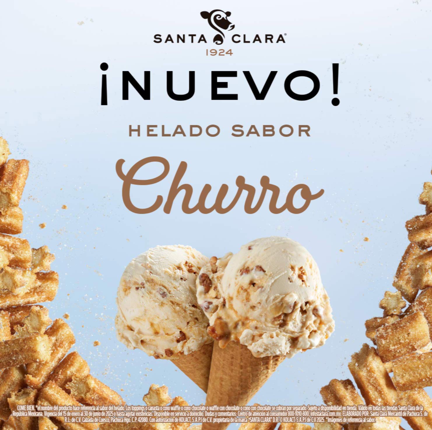Helado de Mazapán en una taza color cobre con logo Santa Clara
