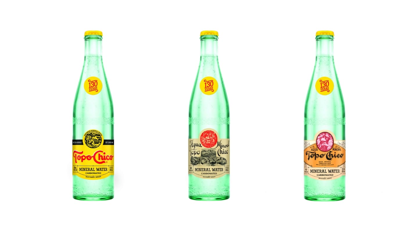 Botellas de bebida Topo-Chico