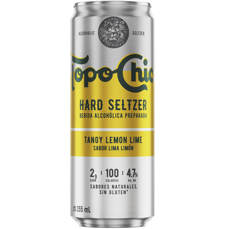 Topo Chico, bebida enlatada sabor Tangy Lemon Lime, Ligero y Refrescante