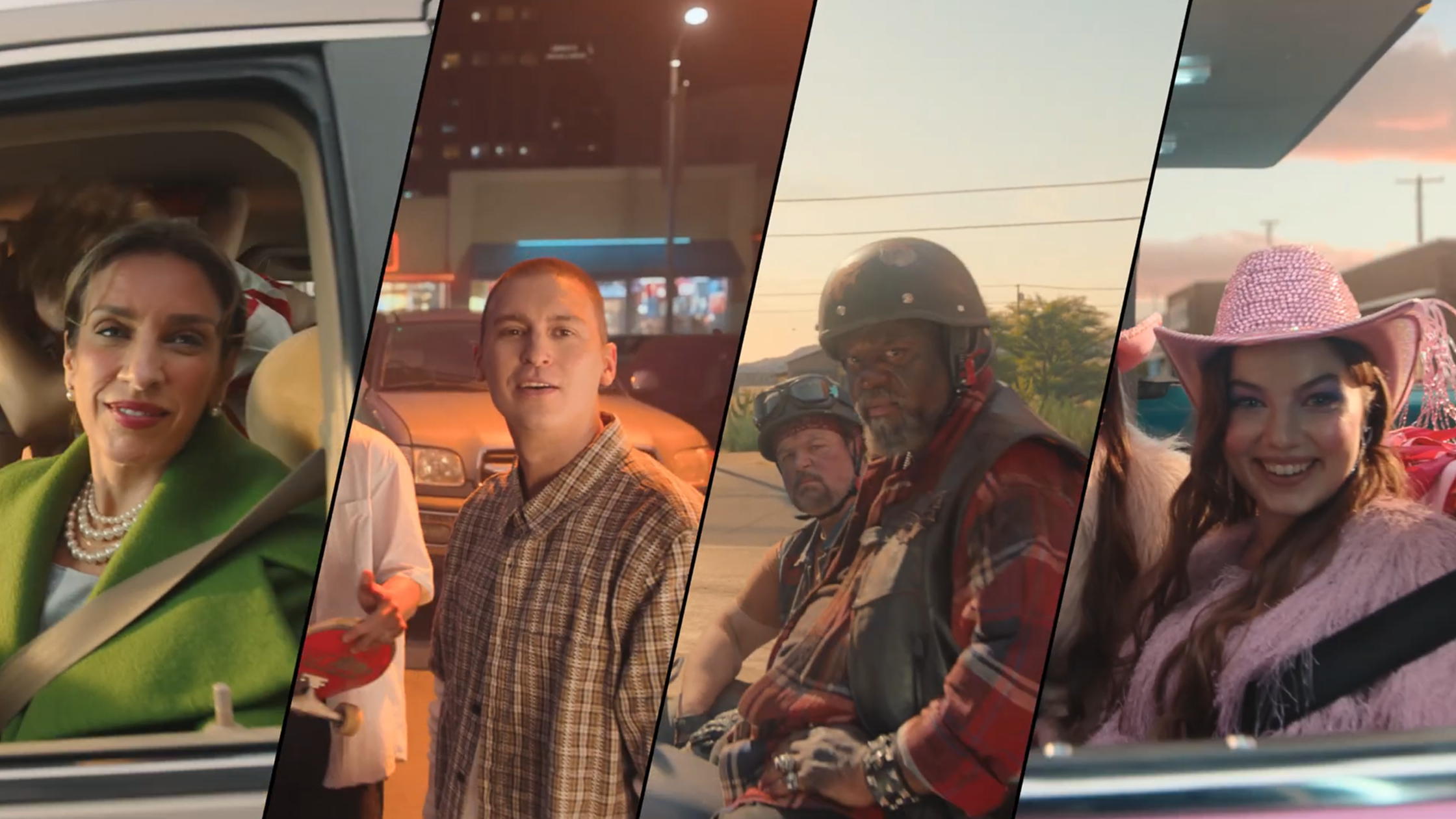 four people in different scenes
