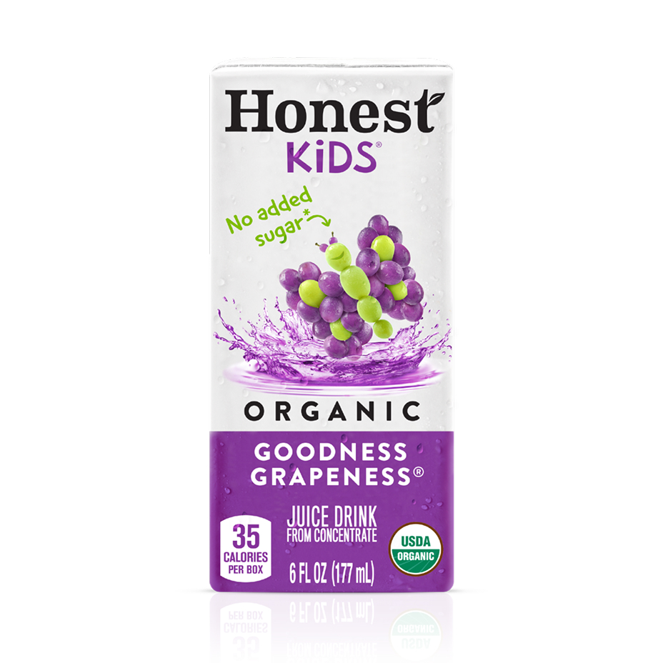 Honest Kids Goodness Grapeness Pouches, 6.75 fl oz, 8 Pack