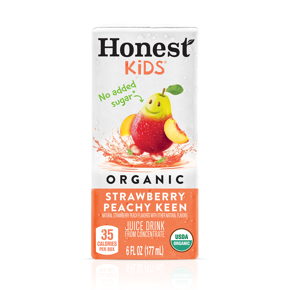 Honest Kids Strawberry Peachy Keen Cartons, 6 fl oz, 8 Pack