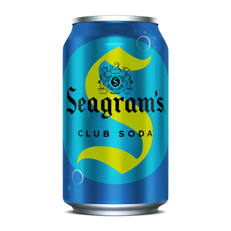 Seagrams Club Soda can on a white background